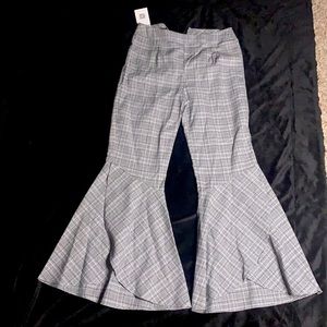Checkered flare pants